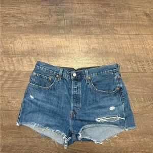 Classic Blue Distressed Women's Jean Shorts